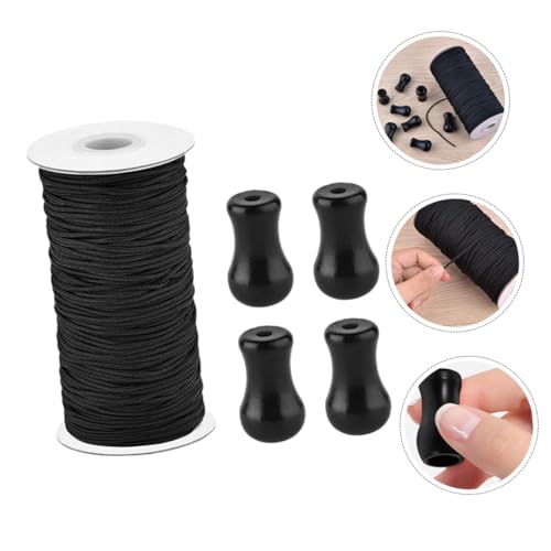 Gatuida PVC Jalousienzugkordel Endknöpfe Schwarz Jalousienkordel Ersatz Zubehör Robust Langlebig Fenster Gardinen Zubehör von Gatuida