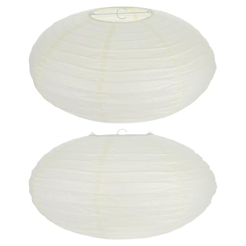 Gatuida Papierlampenschirm: 2 Ovale Lampenschirme Aus Reispapier 40 Cm Laterne Hängende Pendelleuchte Abdeckung Weiß Faltbarer Schirm Laterne Für Stehleuchte Lampe Tisch Hochzeitsdeko von Gatuida