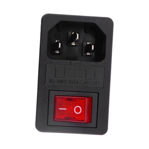 Gatuida Power Inlet Pin Steckdose mit Beleuchtetem Kippschalter und Sicherung für Cnc Steuerung PC Gehäuse Instrumente von Gatuida