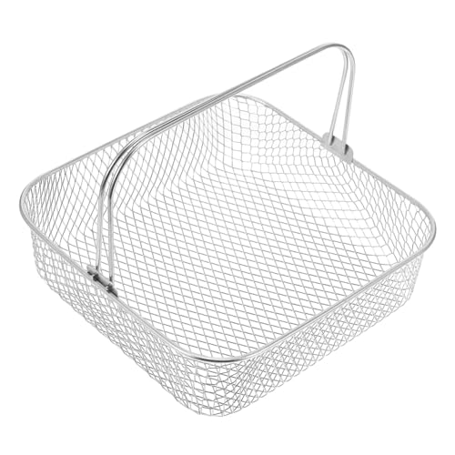 Gatuida Metallkorb Für Heißluftfritteuse Backkorb Aus Edelstahl Korb Mit Griff Für Fritteuse Netzkorb Für Heißluftfritteuse Ersatz Frittierkorb Für Topf von Gatuida