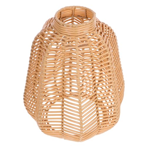 Gatuida Rattan Lampenschirm für Deckenlampen Geflochtener Lampenschirm im Rustikalen Design für Wohnräume Hotels Bars und Restaurants oben Unten von Gatuida