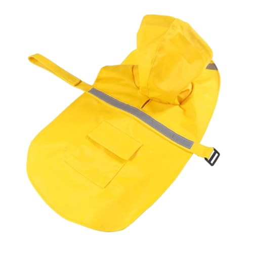 Gatuida Reflektierender Hunderegenmantel mit Kapuze Wasserabweisend XL Gelb für Große Hunde und Welpen Schutz bei Nässe Bequem Verstellbar von Gatuida