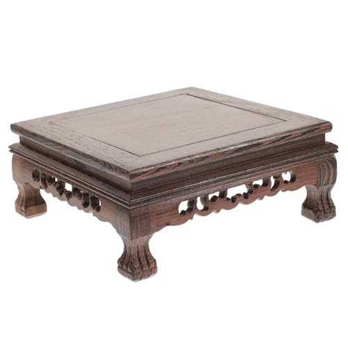 Gatuida Roter Holzsockel für Blumentöpfe aus Massivem Stabile Craft Display Basis Quadratischer Chinesischer Stil Blumentopfständer für Wohnzimmerdekoration Gatuida Roter Holzsockel für Blumentöpfe aus Massivem Stabile Craft Display Basis Quadratischer Chinesischer Stil Blumentopfständer für Wohnzimmerdekoration von Gatuida