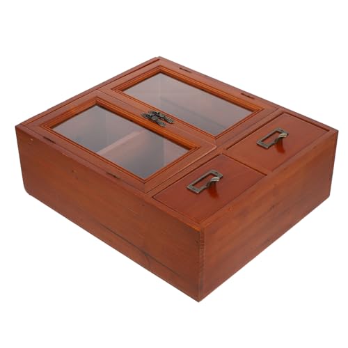 Gatuida Rustikaler Holz Wandschrank Vintage Aufbewahrungsschrank mit Zwei Türen Holz Hängeschrank für Küche und Wohnzimmer Multifunktionaler Wandregal Schrank im Landhausstil von Gatuida