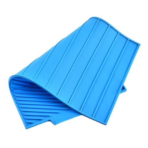 Gatuida Rutschfeste Silikon abtropfmatte und Isolierpad Hitzebeständig Flexibel Rollbar für Küchenspüle Obst und Gemüse Praktische Drainage in Himmelblau von Gatuida
