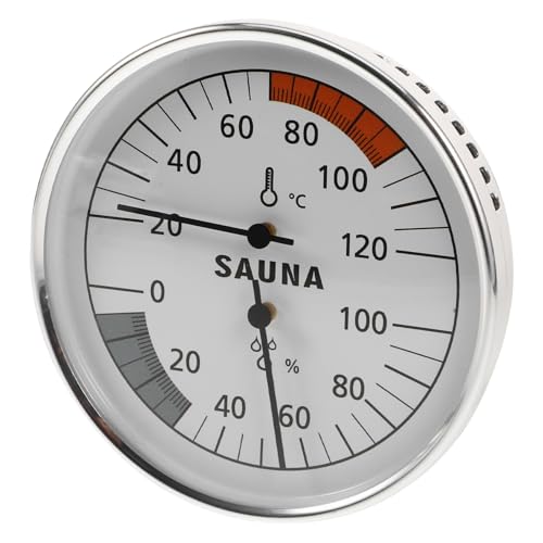 Gatuida Sauna Hygrothermograph Analog Thermometer Hygrometer Präziser Temperatur Feuchtigkeitsmesser für Sauna Innenbereich Einfache Installation und Ablesung von Gatuida