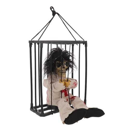 Gatuida Schreiende Halloween-Dekorationen: Animiertes Halloween-Dekor – Gruseliges hängendes Gespenst mit leuchtenden Augen für die Innen- und Außendekoration von Spukhäusern von Gatuida