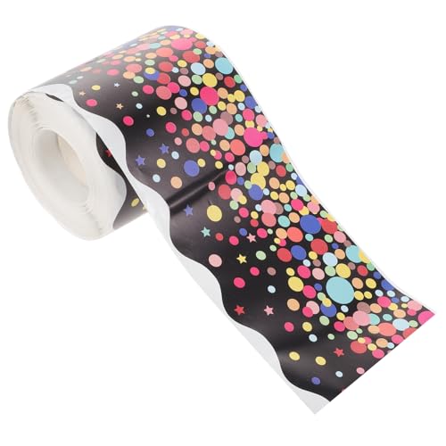 Gatuida Schulaufkleber Wellenrand Reißfestes Selbstklebendes Bulletin Board Border Trim DIY Dekoration für Klassenzimmer Pinnwand und Tafel Vielseitig Einsetzbar Schwarz von Gatuida