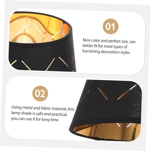 Gatuida Schwarzer Lampenschirm mit Goldener Innenseite Einfach zu Montieren Ersatz für Steh Tischlampen Geeignet für Wohnzimmer und Schlafzimmer Dekorative Lichtabdeckung von Gatuida
