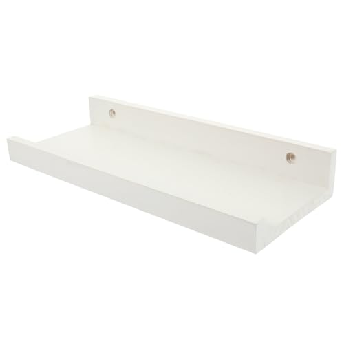 Gatuida Schwebendes Wandregal aus Robustem Holz mit Lippe Kompakte Mini Wandablage zur Platzsparenden Aufbewahrung Kleiner Gegenstände Dekoratives Weißes Regalbrett für Wohnzimmer und von Gatuida