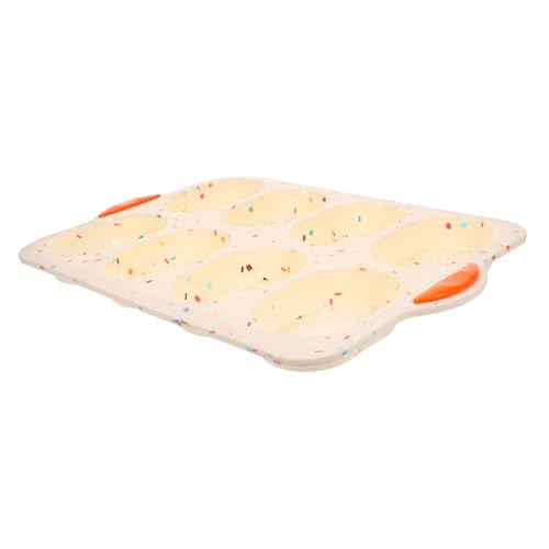 Gatuida Silikon Kuchenform Beige mit Griff Backform aus Lebensmittelechtem Silikon Antihaft Muffin Backblech Wiederverwendbar Hitzebeständig Geeignet für Ofen Mikrowelle Kühlschrank von Gatuida