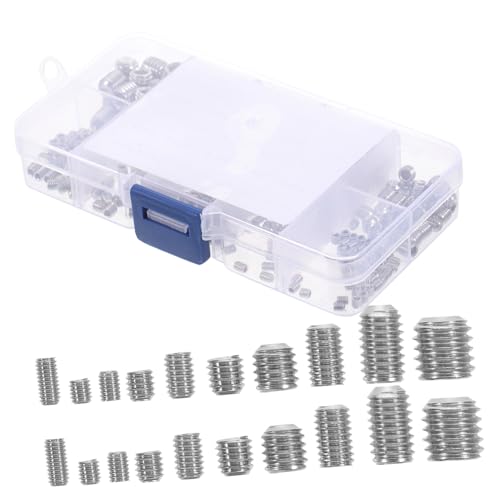 Gatuida Teiliges Edelstahl Innensechskant Gewindestifte Sortiment Set Schrauben Kit mit Robuster Gewindesteigung Korrosionsbeständig Hochbelastbar für Montage und Reparatur von Gatuida