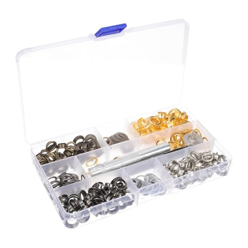 Gatuida Teiliges Grommet Kit mit Ösen und Stanzwerkzeug Vielseitiges Ösen Werkzeug Kit für Planen Stoffe Zelte Markisen DIY Reparatur Zubehör Geeignet für Canvas Tarps und Gardinen von Gatuida
