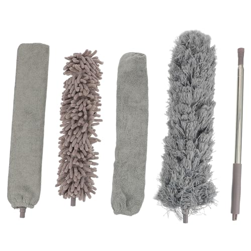 Gatuida Teiliges Microfaser und Chenille Staubwedel Set mit Dual Kopf Waschbarer Teleskop staubwischer für Decken Möbel Auto und Vielseitige Haushaltsreinigung Rutschfester Griff von Gatuida