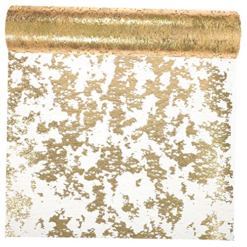 Gatuida Tischläufer Mesh Stoff Tischdecken Tischläufer aus Metall hochzeitsdeko elegant Weddin weihnachtsdeko Hochzeitstischdekoration Geburtstagstischdekorationen Polyester Golden von Gatuida