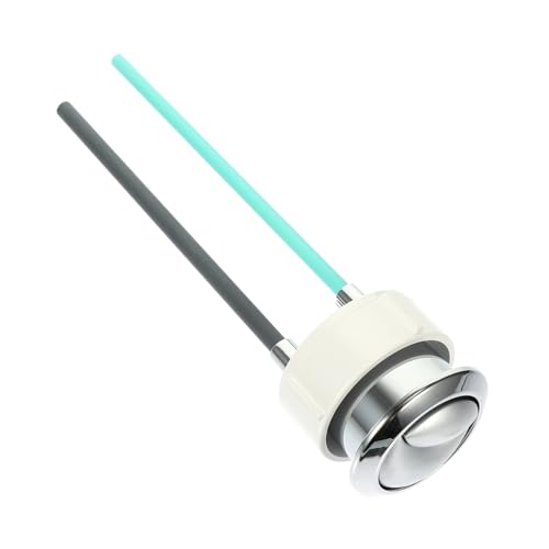 Gatuida Toiletten Spülknopf Ersatz Silberfarbener Wc Tank Push Button Wassersparend Einfache Installation Passend für Flexibler Handdruck Glatte Verchromte Oberfläche Praktische Toilette von Gatuida