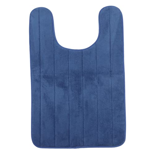 Gatuida Toilettenmatte erzogen Toilettenvorleger in U-Form waschbar Bad Toilette Bodenmatte Toilettenbodenkissen WC U-förmige rutschfeste Matte U-förmiger Toilettenvorleger Polyester Blau von Gatuida
