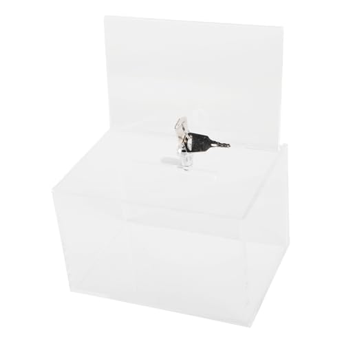 Gatuida Transparente Acryl spendenbox mit Schloss Sichere Vorschlags Wahlurne Langlebige Aufbewahrungsbox für Fundraising Öffentliche Orte und Klassenzimmer von Gatuida