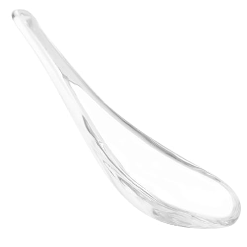 Gatuida Transparenter Glaslöffel für Haushalt und Gastronomie Hitzebeständig Langlebig Fein Poliert Vielseitig Einsetzbar als Suppen und Dessertlöffel Einfach zu Reinigen von Gatuida