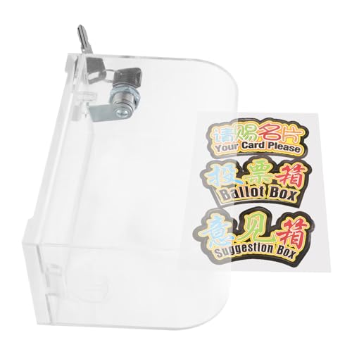 Gatuida Transparentes Acryl Visitenkartenbox mit Schloss Sichere Spenden Vorschlagsbox für Büro Schule Robuste Aufbewahrung mit Schlüssel Vielseitige Sammelbox für Karten und Meinungen von Gatuida