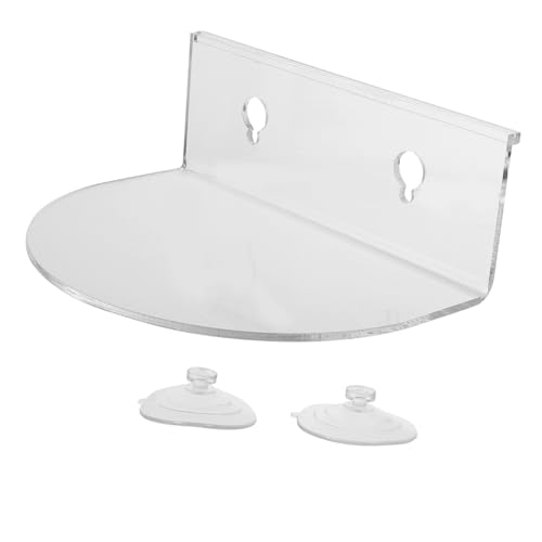Gatuida Transparentes Acryl Wandregal mit Saugnapf Fenster Pflanzenregal und Küchen Aufbewahrungsregal Langlebiges Belastbares Praktisches Lagerregal für Gewürze und Dekoration von Gatuida