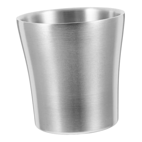 Gatuida Trinkbecher mit Einzigartigem Taillendesign Bruchsicher Stapelbar Leicht und Langlebig für Reisen Outdoor Camping und Tägliche Mundspülung Komfortabler Griff Modernes Silbernes von Gatuida