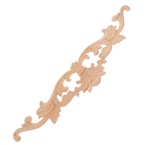 Gatuida Unlackierte Handgeschnitzte Holzapplikation Robuste Möbelverzierung Vintage Holzornament für Türen Schränke Betten Vielseitige Dekoration für Rustikale Holzschränke von Gatuida