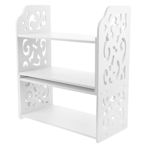 Gatuida Verstellbares Holz Bücherregal Desktop Organizer Raumspartischregal für Büro Schlafzimmer Wohnzimmer Stabil Umweltfreundlich für Studenten Platzsparend und Dekorativ von Gatuida