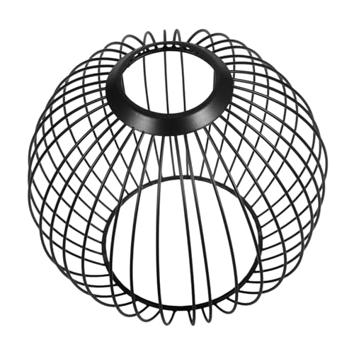 Gatuida Vintage Draht Lampenschirm Dekorativer Lampenabdeckung Hohl Gestalteter Lampenschirm für Tischlampe Wiederverwendbar Schwarz Unten oben Geometrisches Design von Gatuida