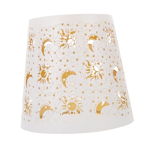 Gatuida Vintage Metall Lampenschirm mit Lasergravur Stern und Mond Muster Hohlraumdesign für Tischlampen Langlebig und Robust Passend Einfache Montage für Moderne und Industrielle von Gatuida