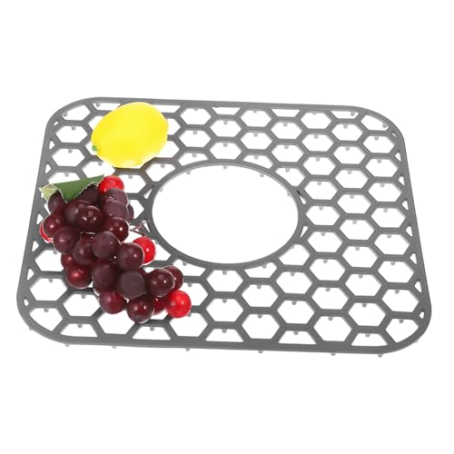 Gatuida Waben -Silikon -Abflusskissen Küchenspüle Matte Drain-Pad Abtropfmatte für Küchengeschirr Küchenmatten Mattenmattenspüle Abtropfmatte Silikon Silikondrainage Kieselgel Grau von Gatuida