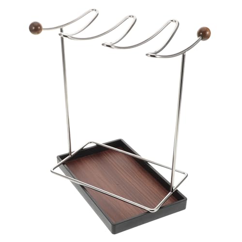 Gatuida Weinglasständer aus Metall mit Holzbasis Retro Weinglasregal für Hängende Stielgläser Dekorativ und Platzsparend für Wohnzimmer und Weinschränke von Gatuida