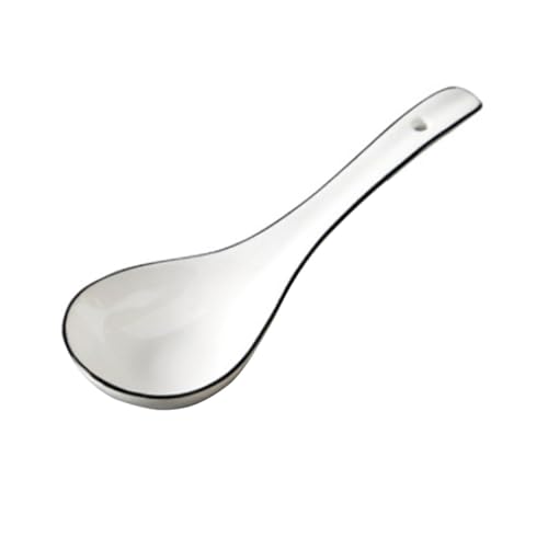 Gatuida Weiße Keramik Suppenkelle Hitzebeständig Multifunktionaler Löffel für Haushalt und Restaurant als Suppenlöffel Dessertlöffel Eiscremelöffel Stilvolles und Schlichtes Design von Gatuida