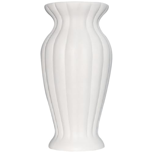 Gatuida Weiße Keramikvase mit Großem Mund Minimalistisches Design Dekorative Blumenvase für Getrocknete Blumen Geeignet für Büro Wohnzimmer Hochzeit und Moderne Wohnkultur von Gatuida