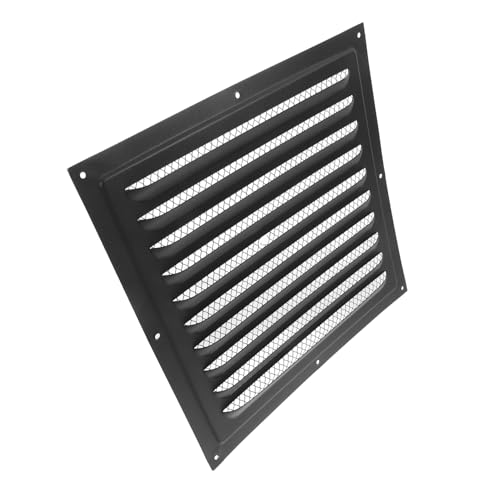 Gatuida Wetterfeste Schwarze Metall Lüftungsgitter Gable Vent Screen für Garage Außenwand Speicher und Apartment Lüftung Staubdicht Modernes Elegantes Design von Gatuida