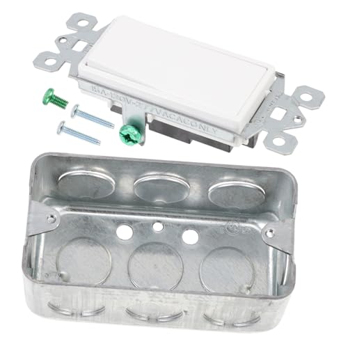 Gatuida Wippschalter Fach Weiß Rocker Lichtschalter Unterputz mit Edelstahl Junction Box Geräuschloser Schaltmechanismus Staub und Wasserresistent Geeignet für Wohnräume Büros und Gatuida Wippschalter Fach Weiß Rocker Lichtschalter Unterputz mit Edelstahl Junction Box Geräuschloser Schaltmechanismus Staub und Wasserresistent Geeignet für Wohnräume Büros und von Gatuida