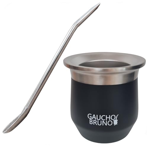 Gaucho Bruno – Thermo-Mate aus Edelstahl zum Trinken von Yerba Mate | Leicht zu reinigen | Angenehm zu halten | Hält die Temperatur des Getränks aufrecht | Mit Edelstahl-Bombilla Gaucho Bruno – Thermo-Mate aus Edelstahl zum Trinken von Yerba Mate | Leicht zu reinigen | Angenehm zu halten | Hält die Temperatur des Getränks aufrecht | Mit Edelstahl-Bombilla von Gaucho Bruno