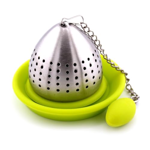 Gaucho Cebar Teesieb für Losen Tee ● Teesieb aus Edelstahl 304 mit Silikonboden ● Wiederverwendbares Teesieb ● Sieb für die meisten Teetassen ● Teefilter für Tee und Kräuter von Gaucho Cebar