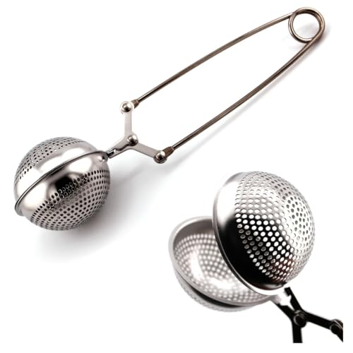 Gaucho Cebar Teesieb für losen Tee ● Teesieb aus Edelstahl 304 ● Wiederverwendbares Teesieb ● Sieb für die meisten Tassen ● Tee- und Kräutersieb, Silver von Gaucho Cebar