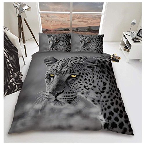 Gaveno Cavailia 3D Wildlife Wolf Bettwäsche-Set mit Bettbezug und Kissenbezug, Polyester-, grau, King, Polycotton 50% Baumwolle, 50% Polyester, Multi, Doppelbett von Gaveno Cavailia