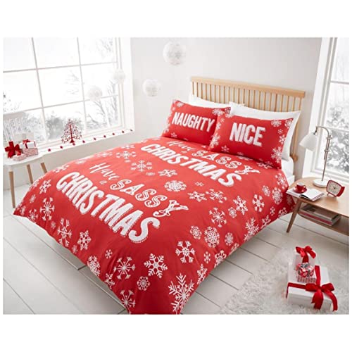 Gaveno Cavailia Bettwäsche-Set für Doppelbett, Motiv: Weihnachtsmotiven, Xmas-Slogan-Multi, Doppelbett von Gaveno Cavailia