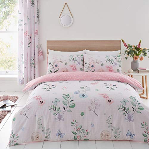 Gaveno Cavailia Bettwäsche-Set mit Kissenbezug, wendbar, Polyester-Baumwolle, Cecilia, Rosa, King-Size-Bett, Polycotton, pink floral von GC GAVENO CAVAILIA