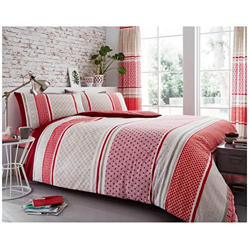 Gaveno Cavailia Charter Stripe Doppelbett-Bettwäsche-Set, natürlich, wendbar, pflegeleicht, Baumwollmischgewebe, 3-teiliges Bettwäsche, 1 Bettbezug + 2 Kissenbezüge, Knopfverschluss, maschinenwaschbar von GC GAVENO CAVAILIA