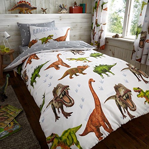 Gaveno Cavailia Kinder-Bettwäsche-Set, Polycotton 50% Baumwolle, 50% Polyester, Rotary Ds-Dinosaur, Einzelbett von Gaveno Cavailia