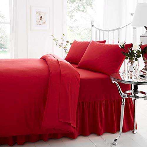 Gaveno Cavailia Non-Iron Percale Volant-Bettlaken, rot, King Size von Gaveno Cavailia