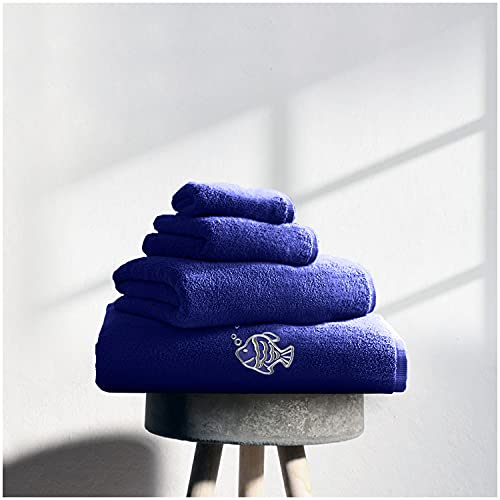 GC GAVENO CAVAILIA Super Soft Towels Badetuch, 450 g/m², ägyptische Baumwolle, Handtuch-Set, 3-teiliges Set, Handtuch für Badezimmer, Königsblau von GC GAVENO CAVAILIA