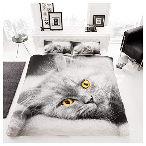 Gaveno Cavailia Premium Kollektion, Bettwäsche-Set aus Polyester, Muster: 3D Katze, Multi, Doppelbett von GC GAVENO CAVAILIA