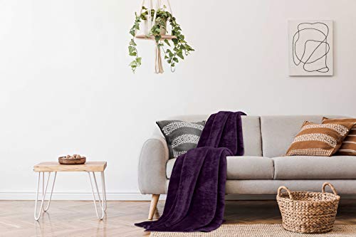 Gaveno Cavailia Überwurf, Kunstfell, für Sofa/Bett, Nerz, aubergine, Double (150x200 cm) von GC GAVENO CAVAILIA