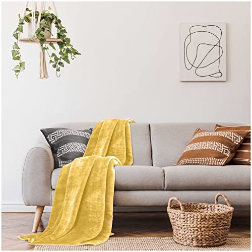 Gaveno Cavailia Überwurf, Kunstfell, für Sofa/Bett, Nerz, gelb, King (200x240 cm) von Gaveno Cavailia