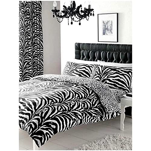 GC GAVENO CAVAILIA Weiß Schwarz Bettwäsche Set Zebra Einzel (135cm x 200cm) von GC GAVENO CAVAILIA